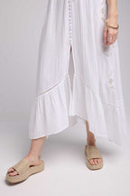 Robe Long Manches Courtes - Blanc