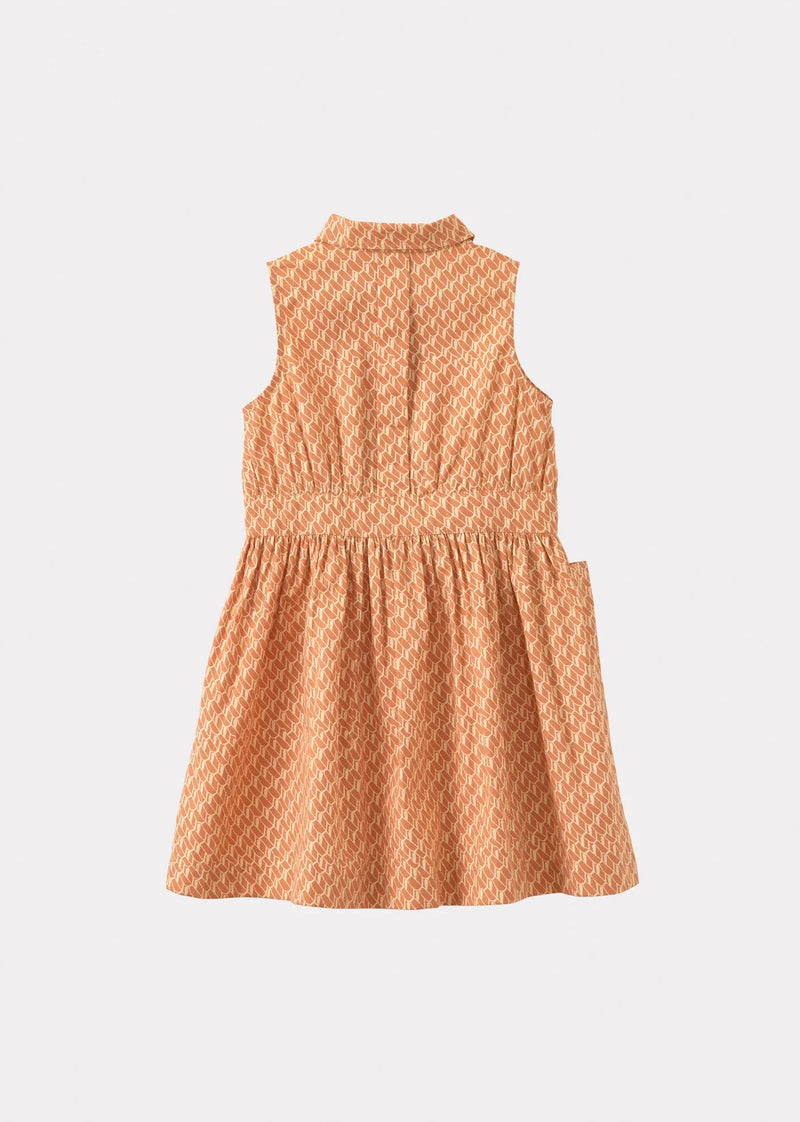Caramel - Vestido con estampado geométrico de albaricoque y pingüino