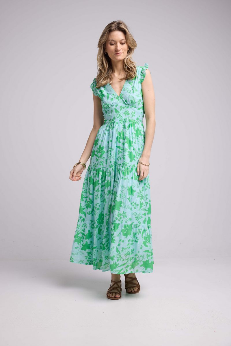 Vestido largo sin mangas - Verde Azul
