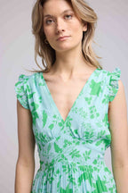 Vestido largo sin mangas - Verde Azul