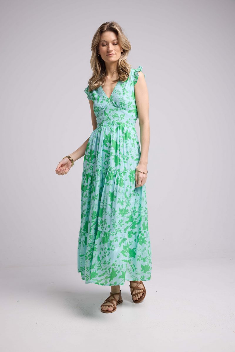Vestido largo sin mangas - Verde Azul