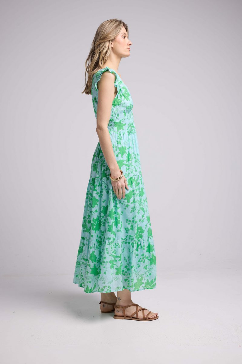 Vestido largo sin mangas - Verde Azul