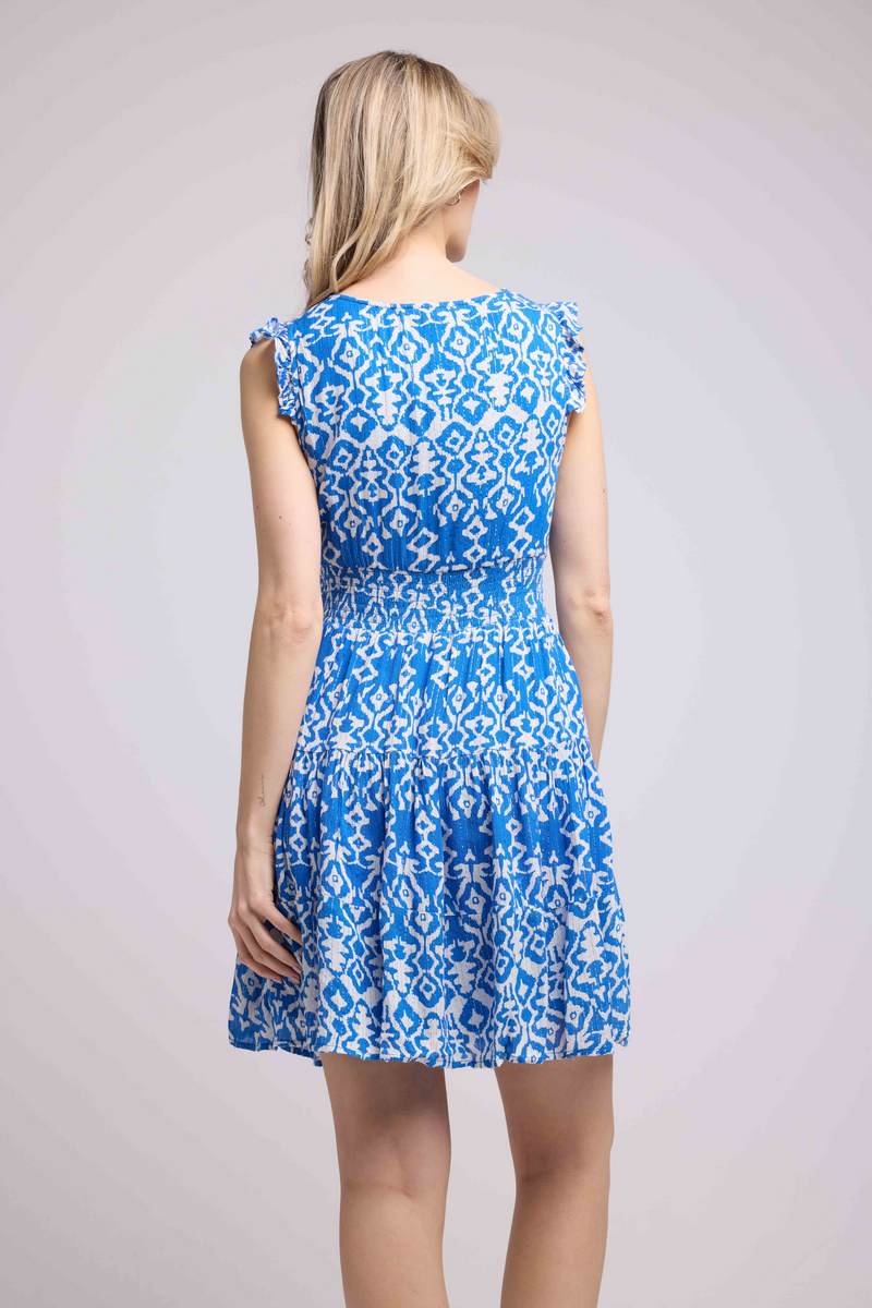 Vestido corto sin mangas - Azul