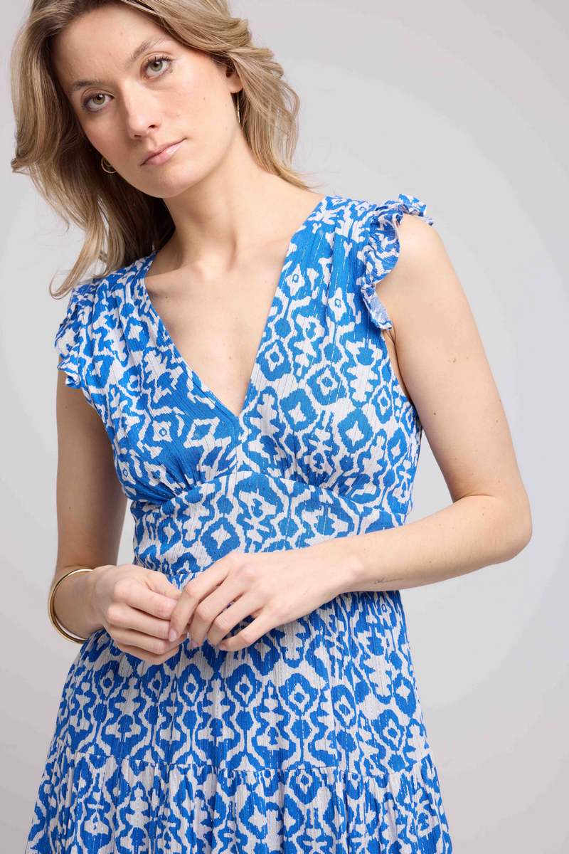 Vestido corto sin mangas - Azul