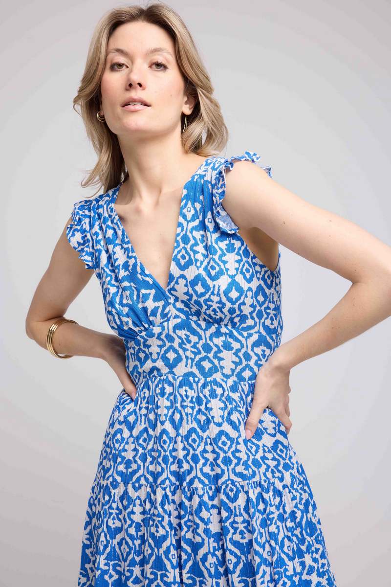 Vestido corto sin mangas - Azul