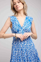 Vestido corto sin mangas - Azul