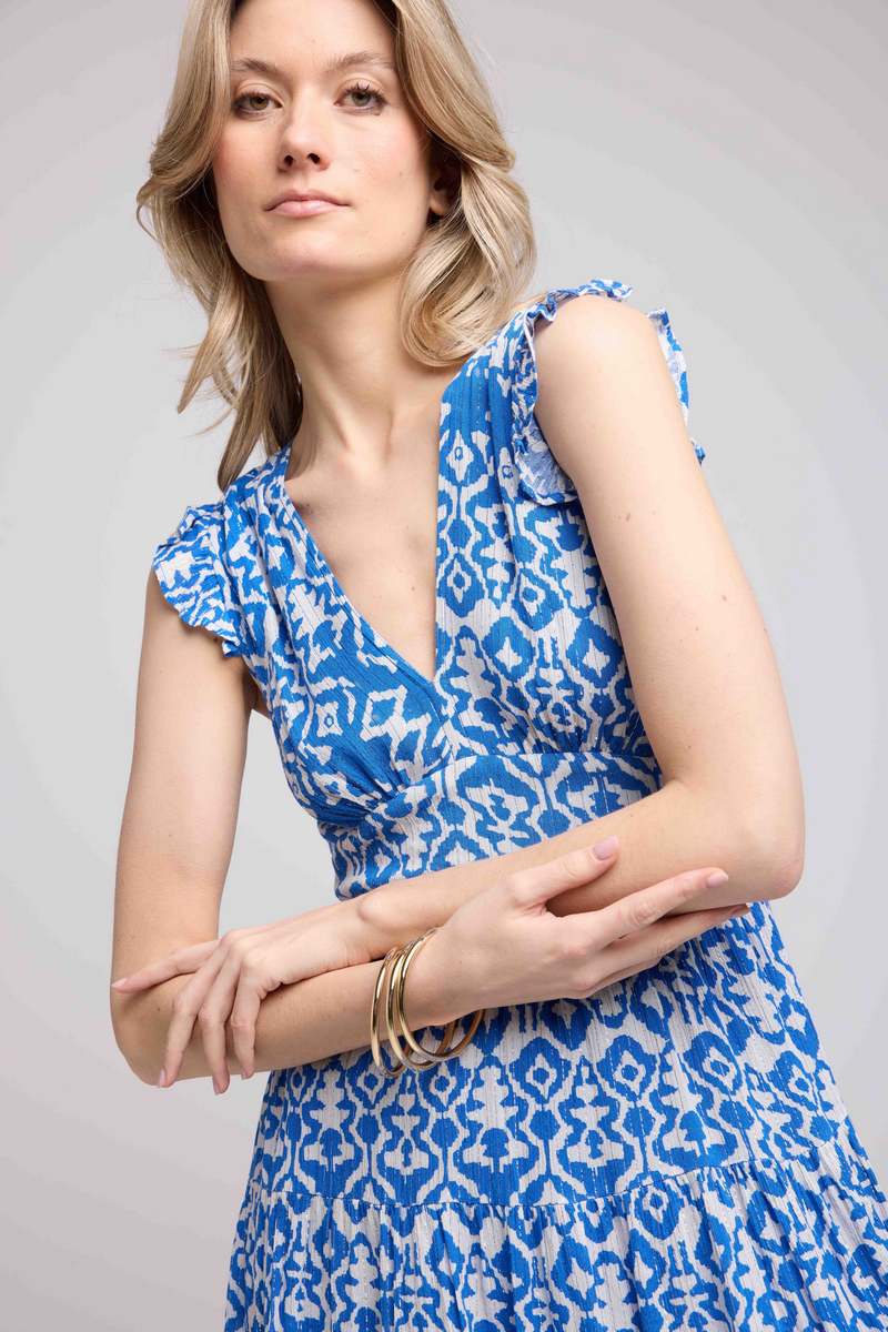 Vestido corto sin mangas - Azul