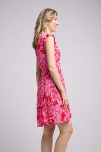 Robe Courte Sans Manche - Rose Rouge