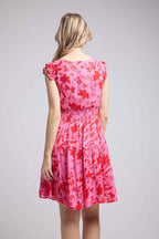 Robe Courte Sans Manche - Rose Rouge