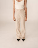 Beige Flare Suit Trousers People