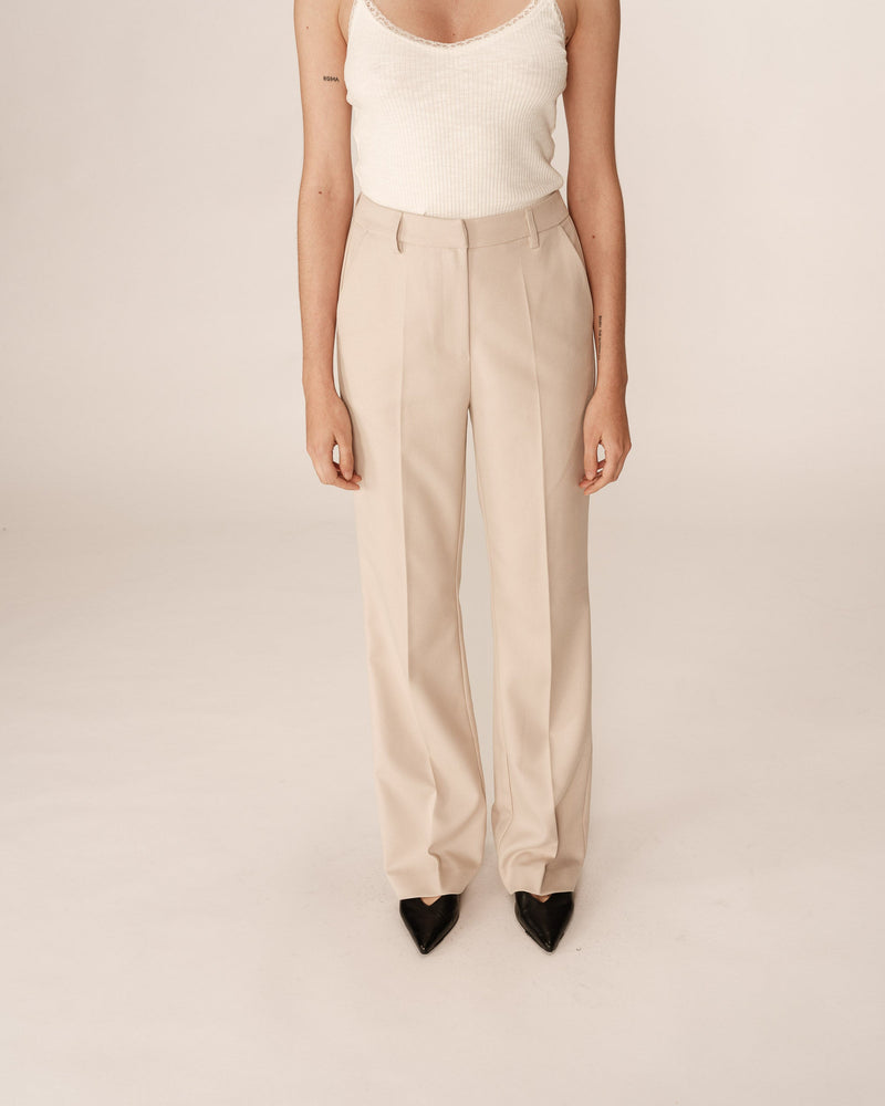Beige Flare Suit Trousers People