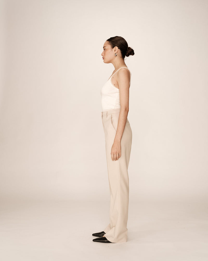 Beige Flare Suit Trousers People