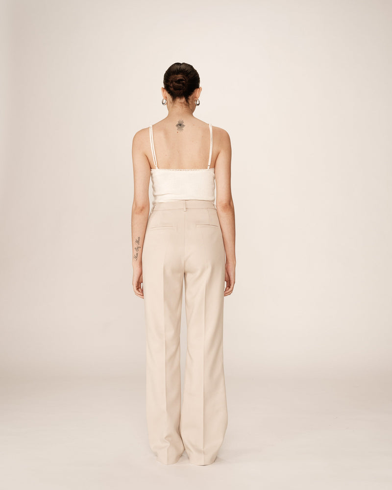 Beige Flare Suit Trousers People