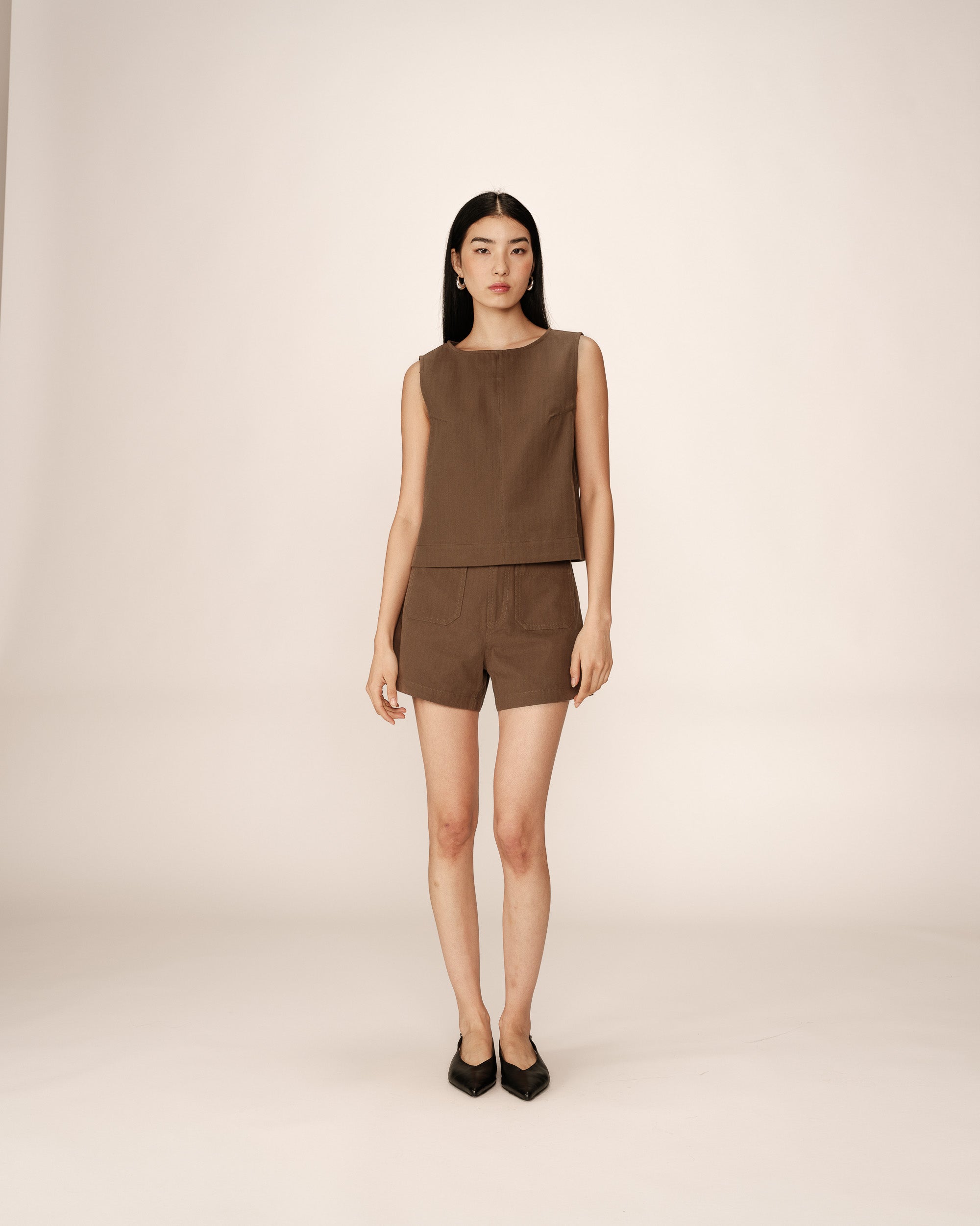 Pepino Short Wide Khaki Top
