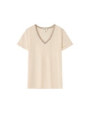 Pepito Beige V-Neck Top