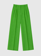 An'ge – Pantalon Pepy Pomme, pantalon large vert vif, vue de face, sur fond uni