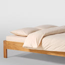 Drap Housse En Percale De Coton Lavé 300 Fils - Jaune Mimosa