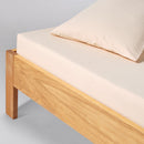 Drap Housse En Percale De Coton Lavé 300 Fils - Jaune Mimosa