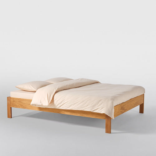 Housse De Couette En Percale De Coton Lavé 300 Fils - Jaune Mimosa