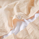 Housse De Couette En Percale De Coton Lavé 300 Fils - Jaune Mimosa