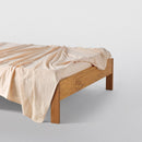 Drap Plat En Percale De Coton Lavé 300 Fils - Jaune Mimosa