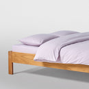 Drap Housse En Percale De Coton Lavé 300 Fils - Lilas