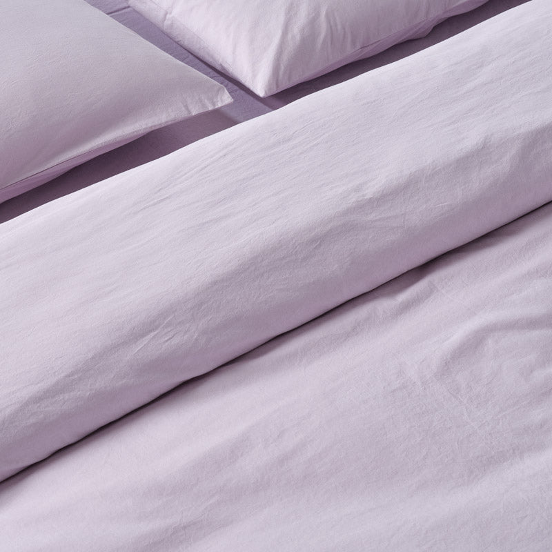 Comforter Cover - En Percale De Coton Lavé - Lilac