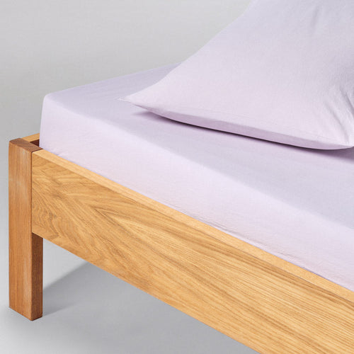 Drap Housse En Percale De Coton Lavé 300 Fils - Lilas