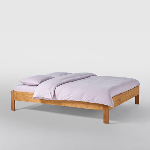 Housse De Couette En Percale De Coton Lavé 300 Fils - Lilas