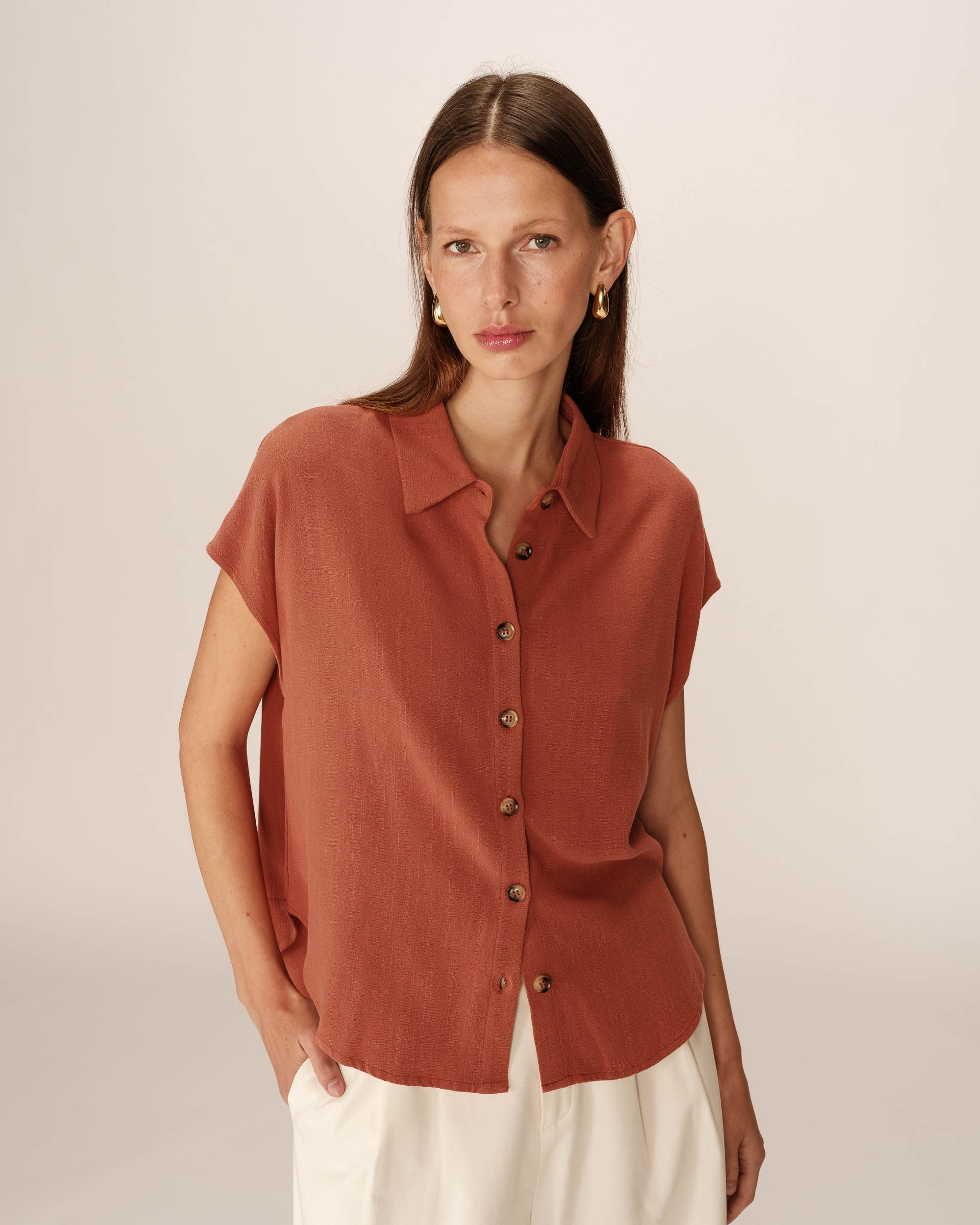 Perez Shirt - Terracotta