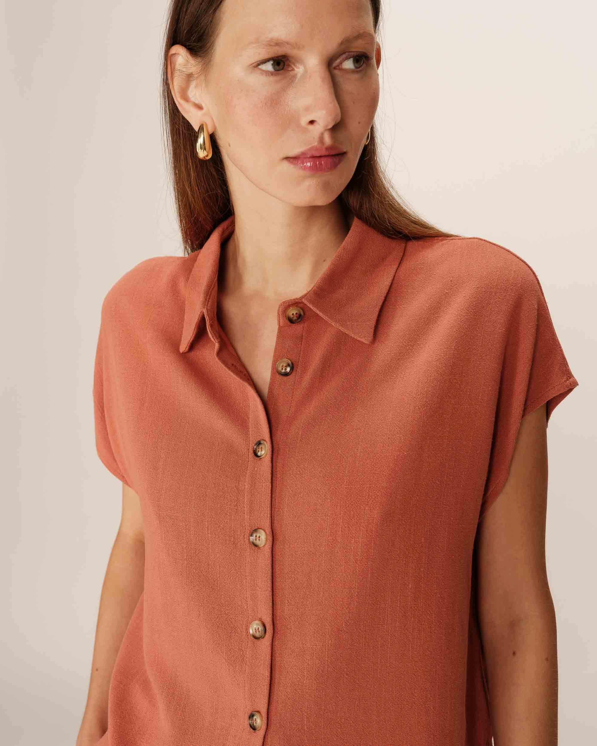 Perez Shirt - Terracotta