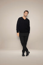 Jersey con cuello en V - Alexander - Negro
