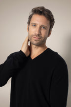 Jersey con cuello en V - Alexander - Negro
