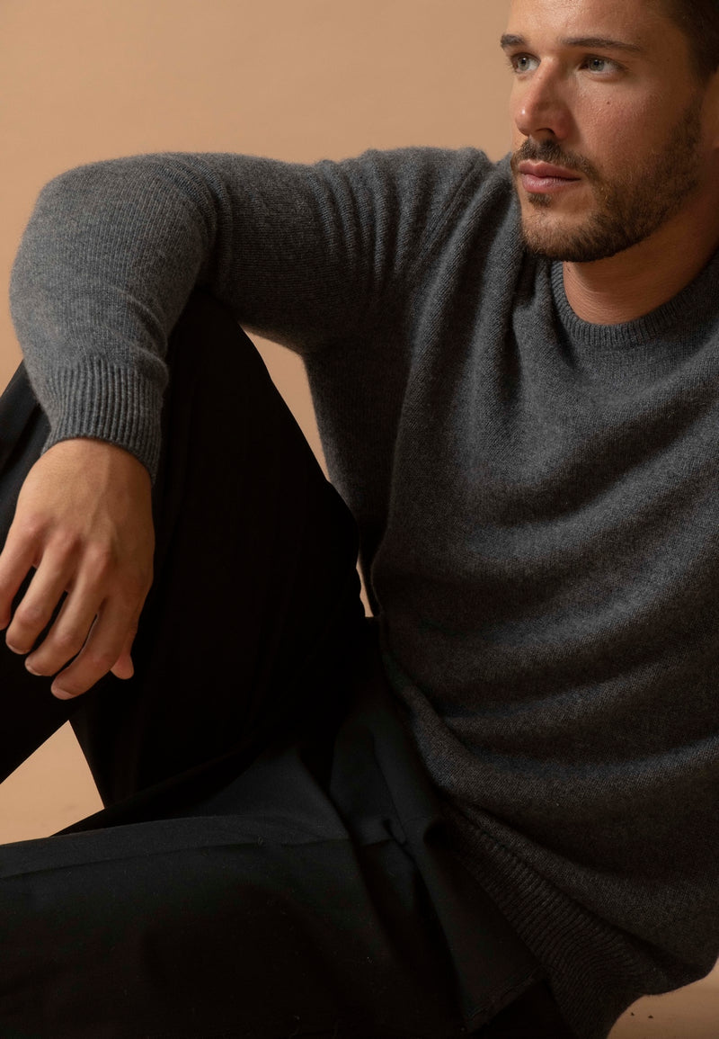 Pull Col Rond - Blake - Anthracite Chiné