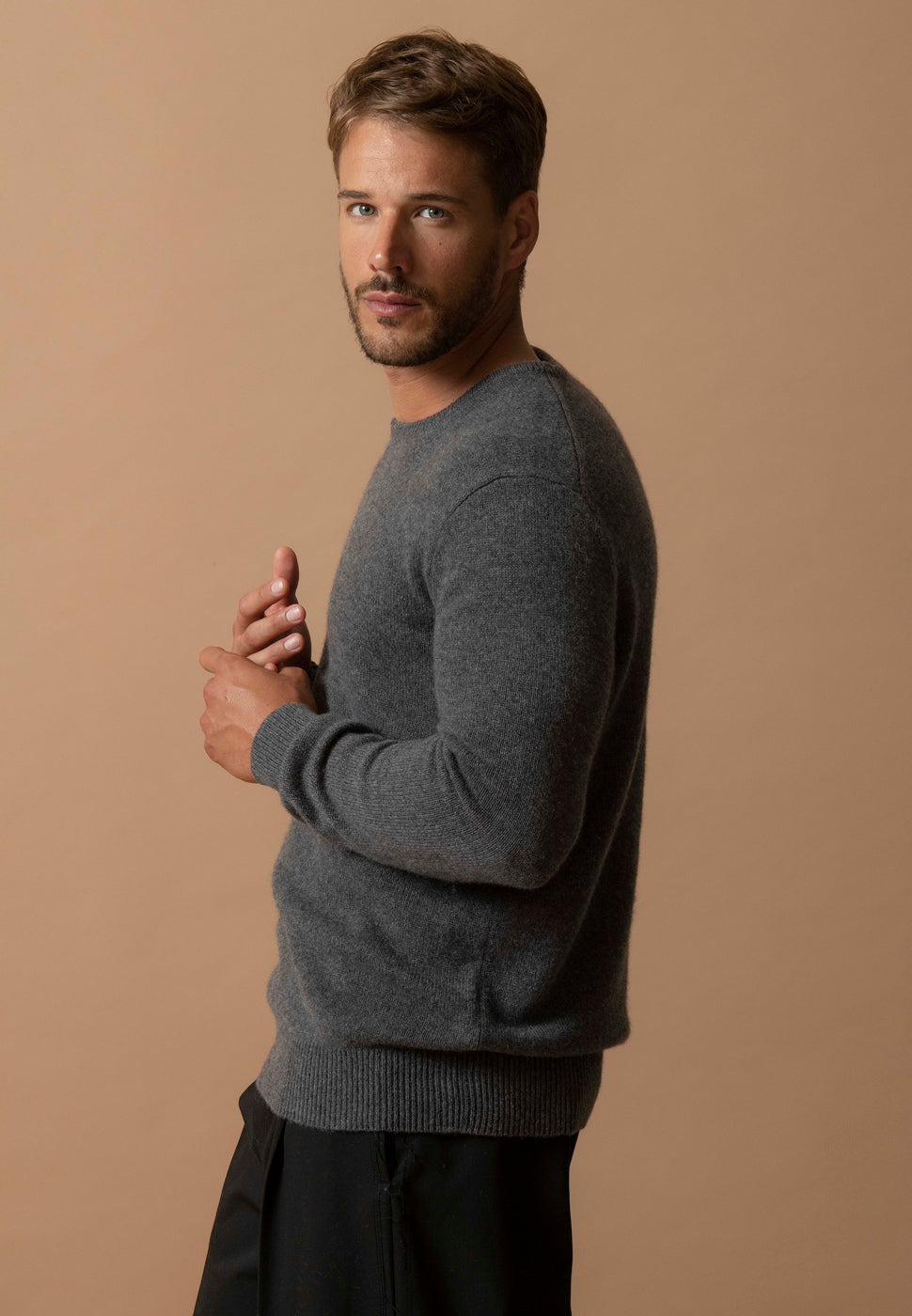 Pull Col Rond Blake - Anthracite Chiné
