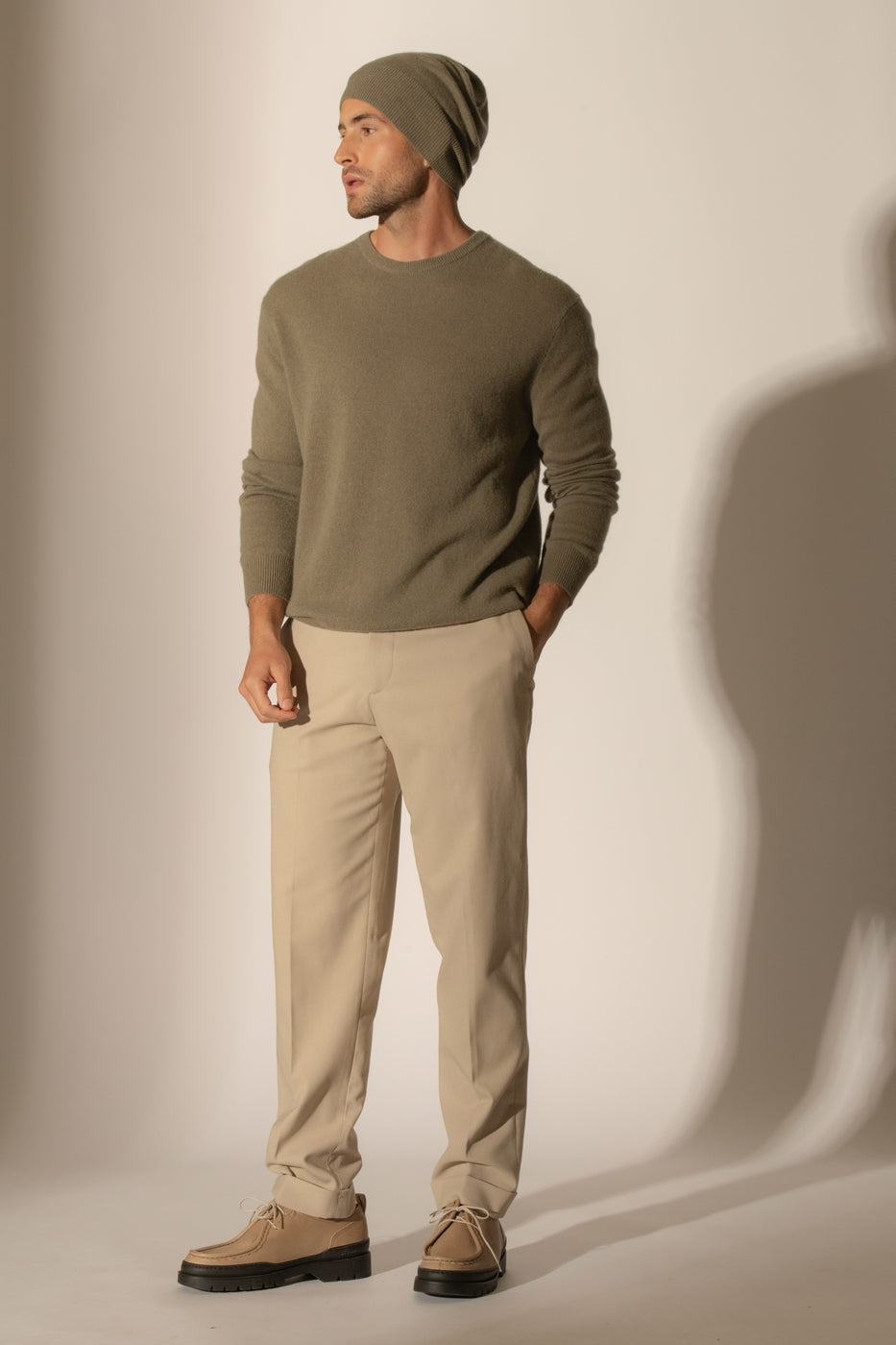 Pull Col Rond Blake - Vert Armée