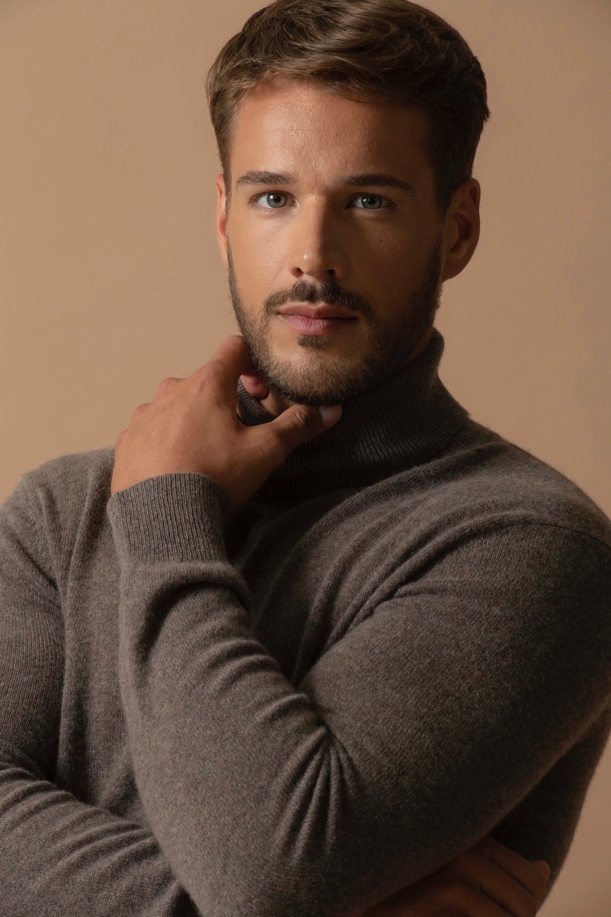 Pull Col Roulé Trevor - Taupe Chiné