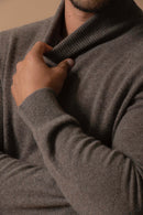 Pull Col Roulé - Trevor - Taupe Chiné