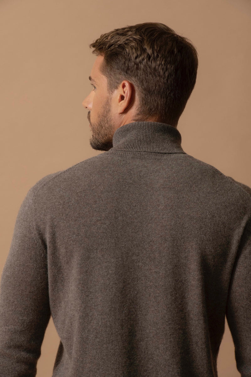 Pull Col Roulé - Trevor - Taupe Chiné