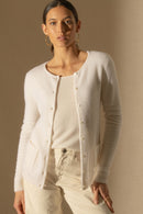 Cardigan Col Rond - Amy - Neige