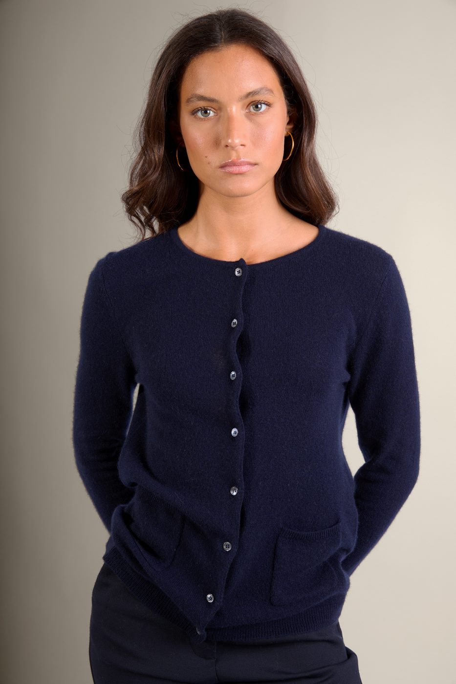 Cardigan Col Rond Amy - Marine