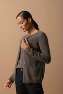 Cardigan Col Rond - Amy - Taupe Chiné