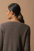 Cárdigan con cuello redondo - Amy - Topo moteado