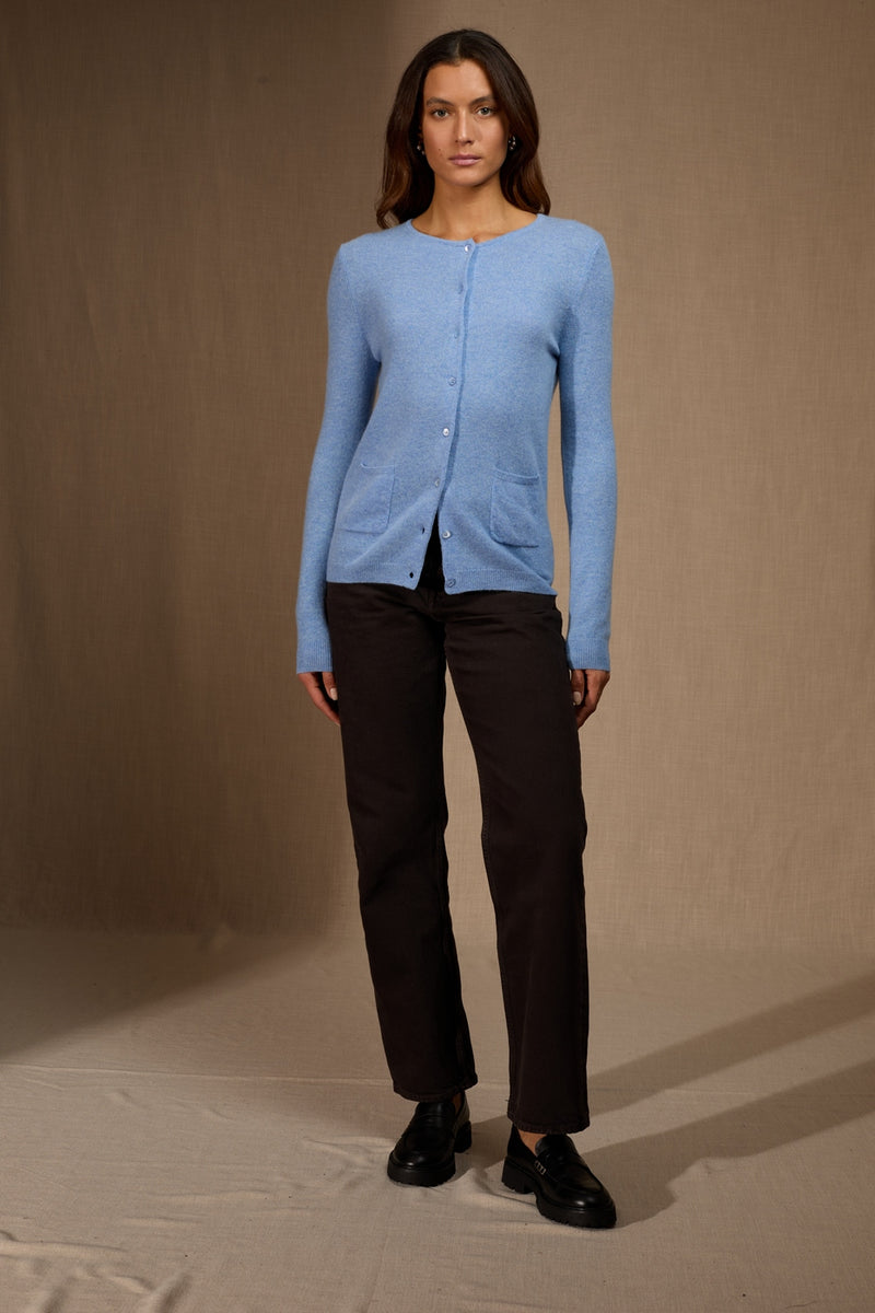 Cardigan Col Rond - Amy - Sky