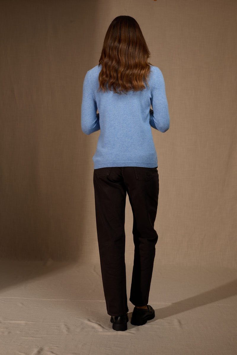 Cardigan Col Rond - Amy - Sky