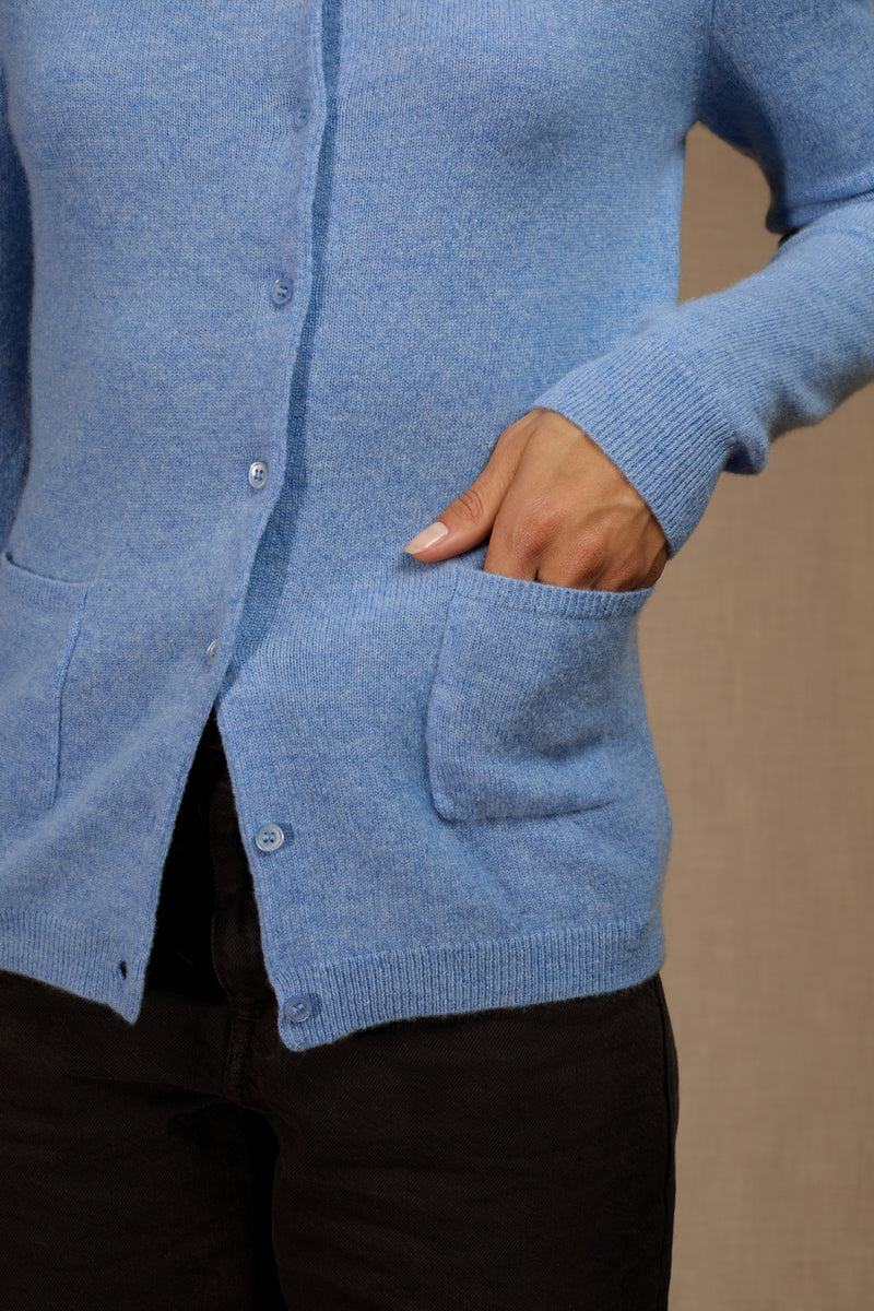 Cardigan Col Rond - Amy - Sky