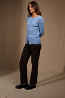 Cardigan Col Rond - Amy - Sky