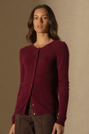 Cardigan Col Rond - Amy - Bordeaux