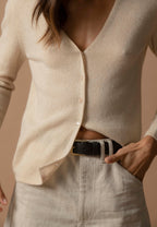 V-Neck Cardigan - Paige - Sand