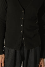 Cardigan Col V Paige - Noir